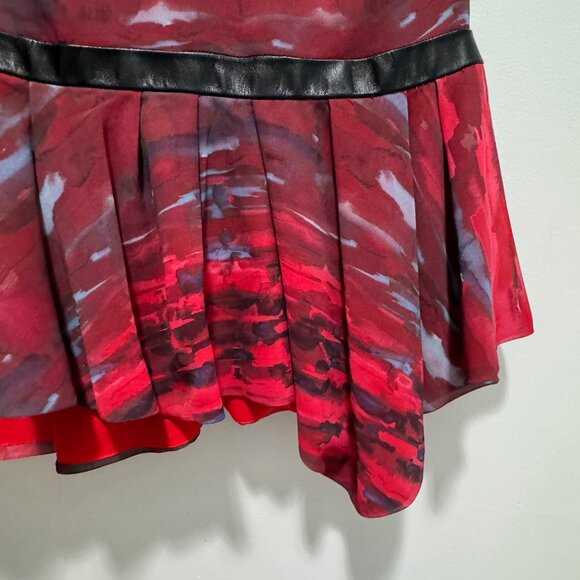 Hunter Bell Sleeveless Peplum, Leather Trim Top, Size 8 - Picture 5 of 10